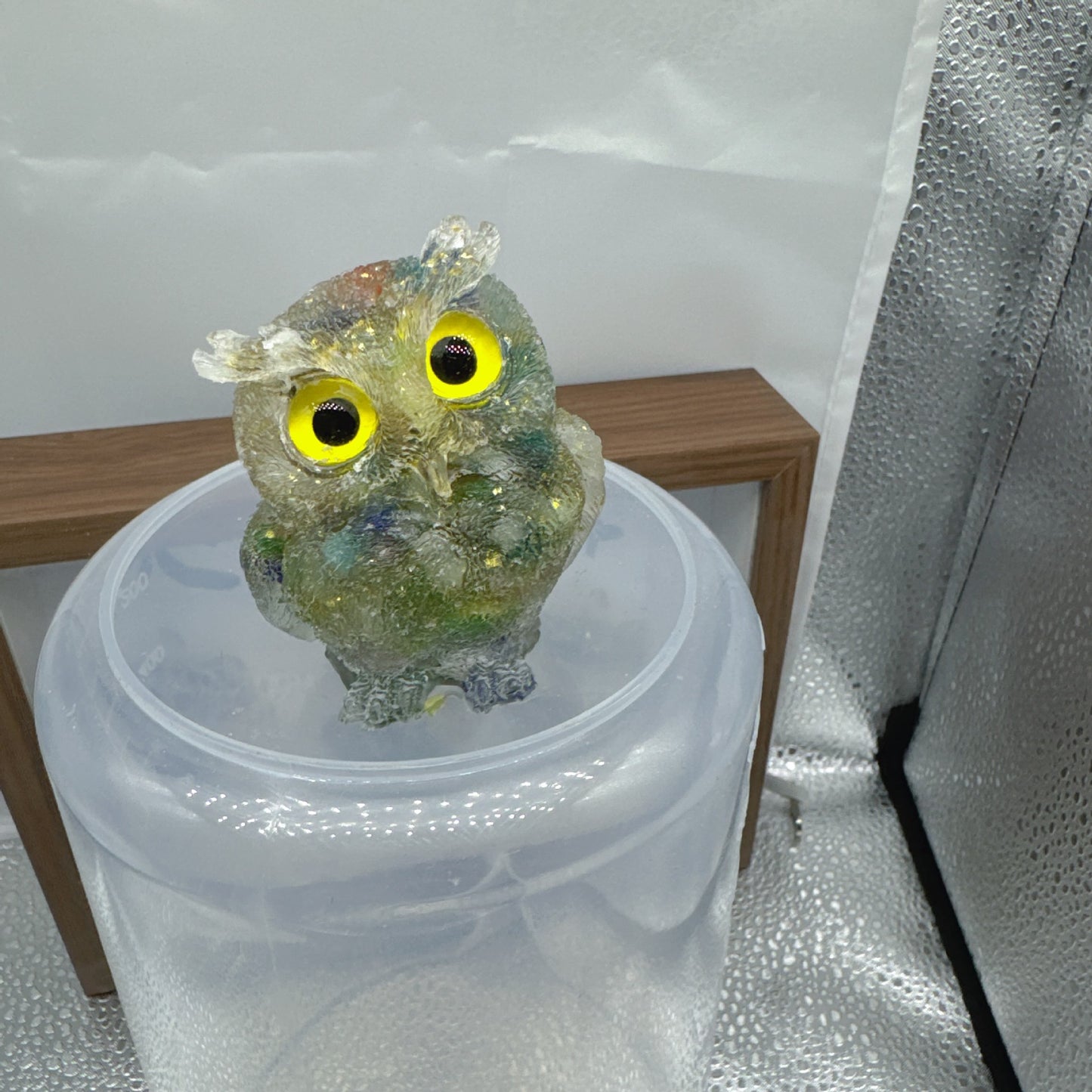Natural crystal broken stone dropper owl ornament