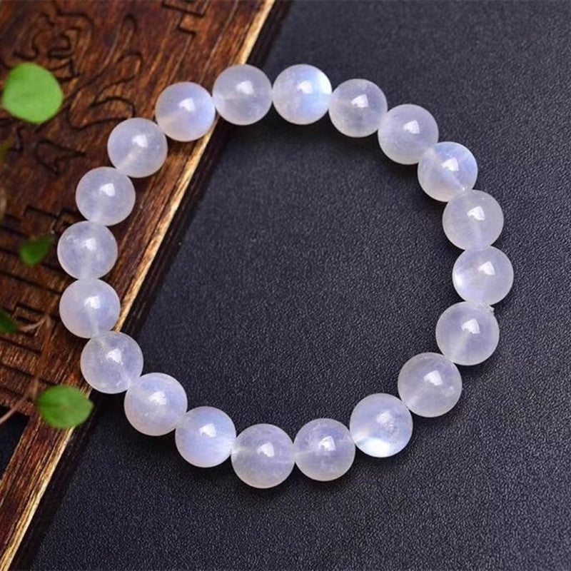 Natural White Moonlight Bracelet Blue Moonlight Bracelet Moonstone Single Loop Bracelet