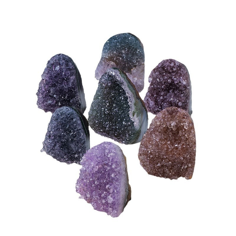 Natural colored crystal clusters, amethyst clusters, demagnetizing feng shui decorative ornaments