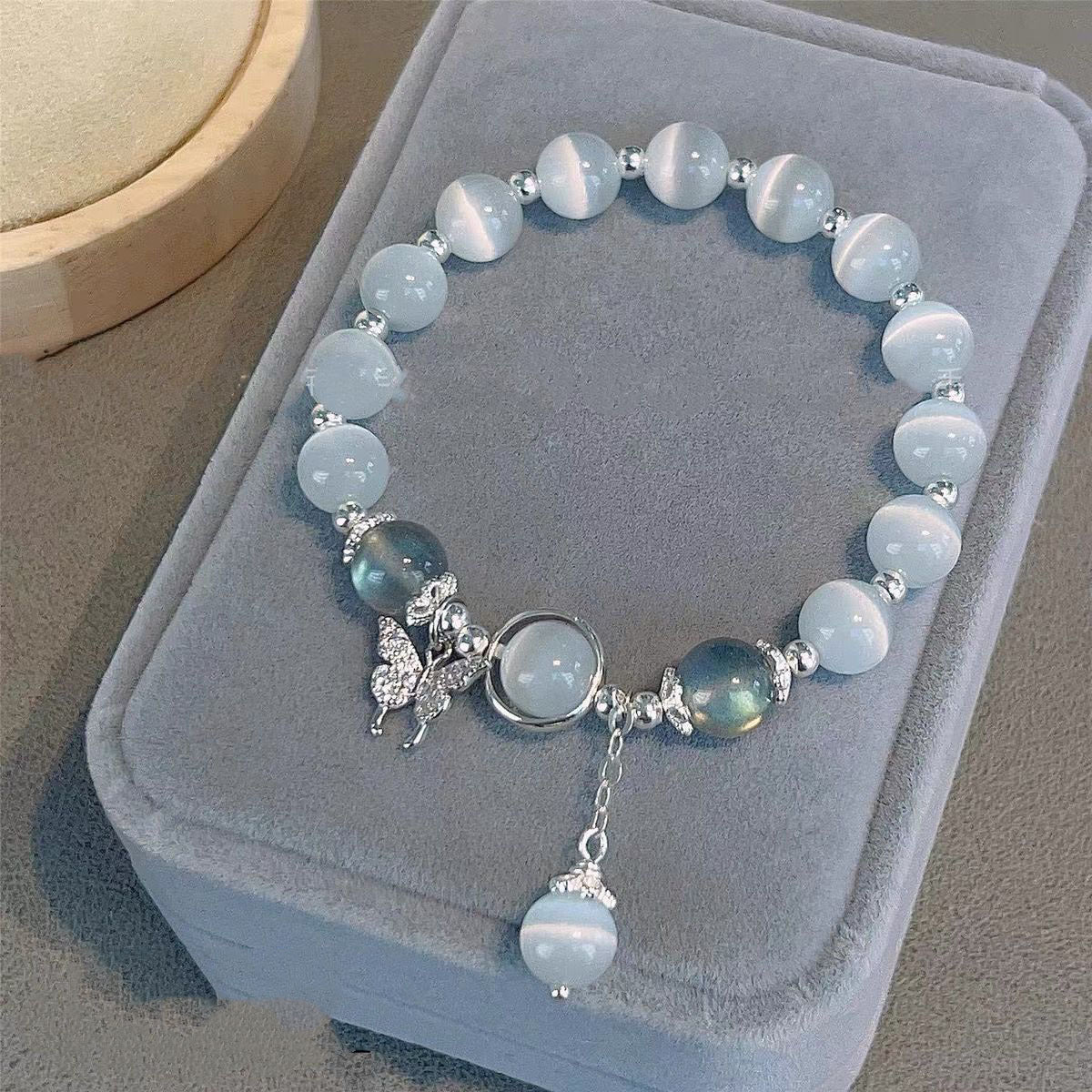 Cat Eye Bracelet Sea Blue Treasure Grey Moonlight Crystal Bracelet