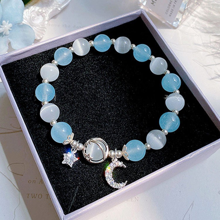 Cat Eye Bracelet Sea Blue Treasure Grey Moonlight Crystal Bracelet