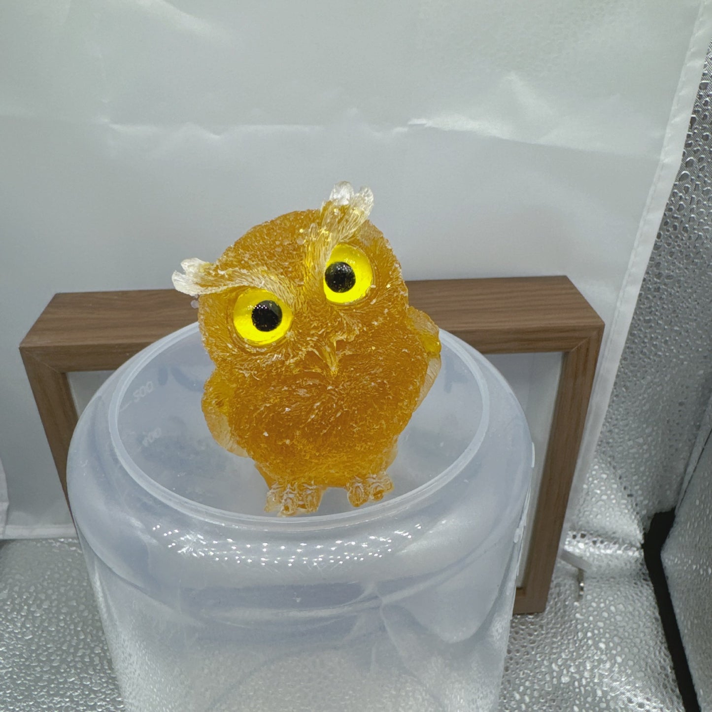 Natural crystal broken stone dropper owl ornament