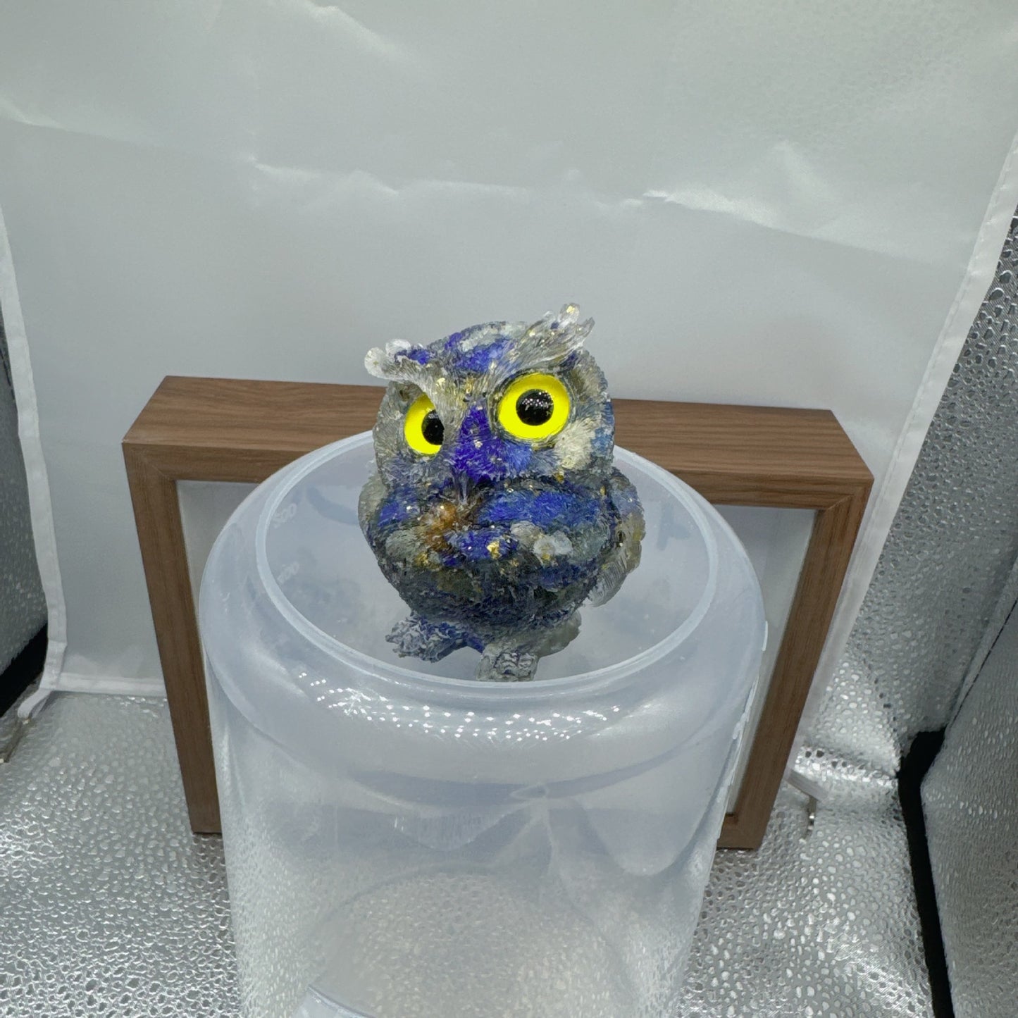 Natural crystal broken stone dropper owl ornament