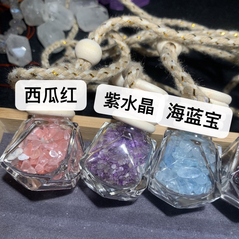 Natural crystal tourmaline garnet aquamarine treasure strawberry crystal citrine wishing bottle