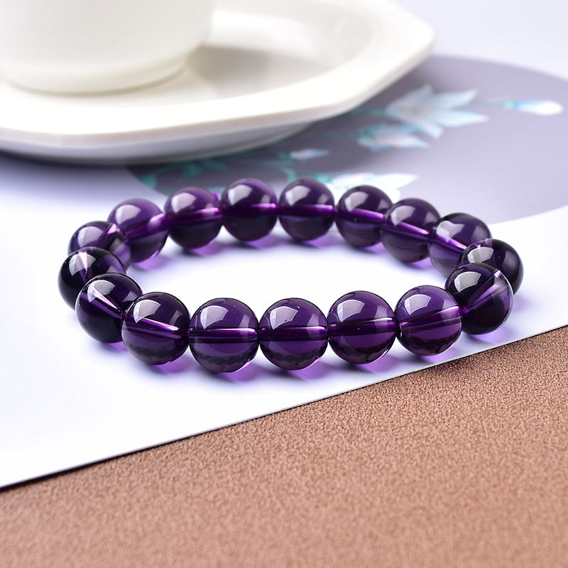 Natural Crystal Yellow Crystal Bracelet White Crystal Purple Crystal Obsidian Bracelet