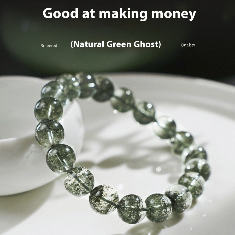 Natural crystal green ghost bracelet, simple and luxurious, versatile bracelet