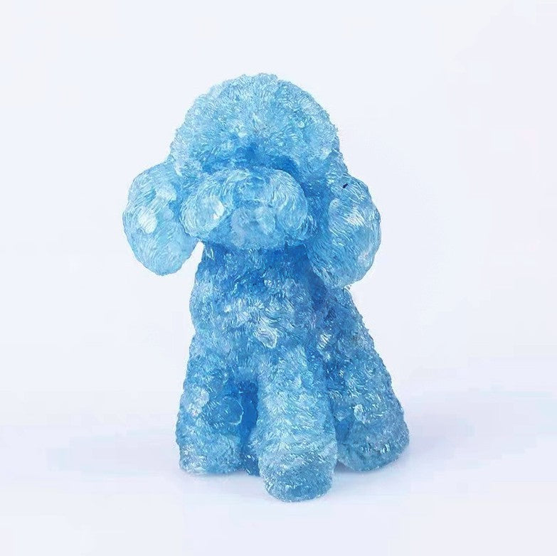Natural Crystal Stone Teddy Ornament Crystal Teddy Poodle Ornament