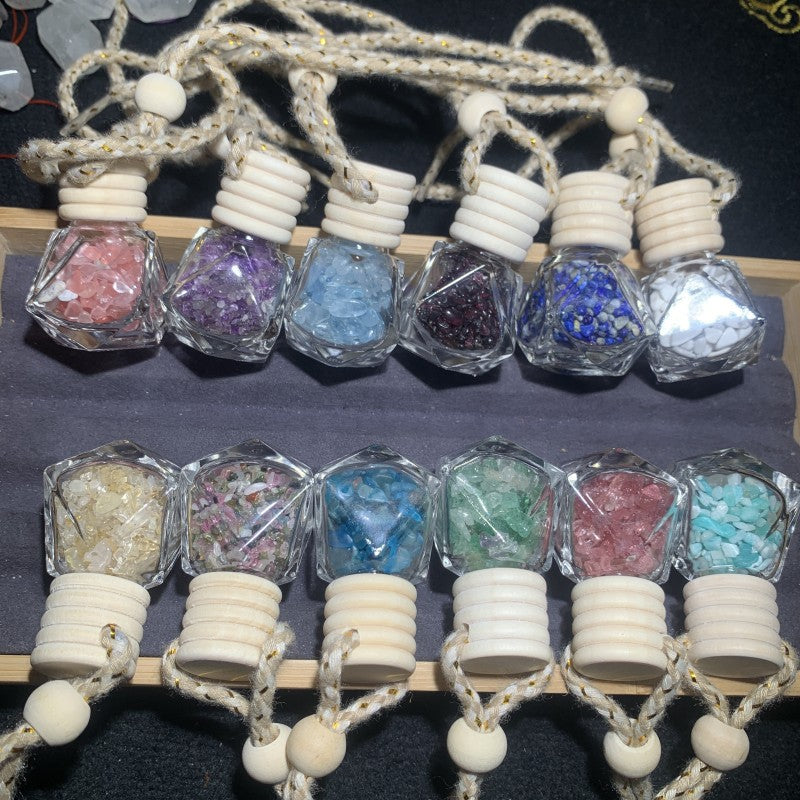 Natural crystal tourmaline garnet aquamarine treasure strawberry crystal citrine wishing bottle