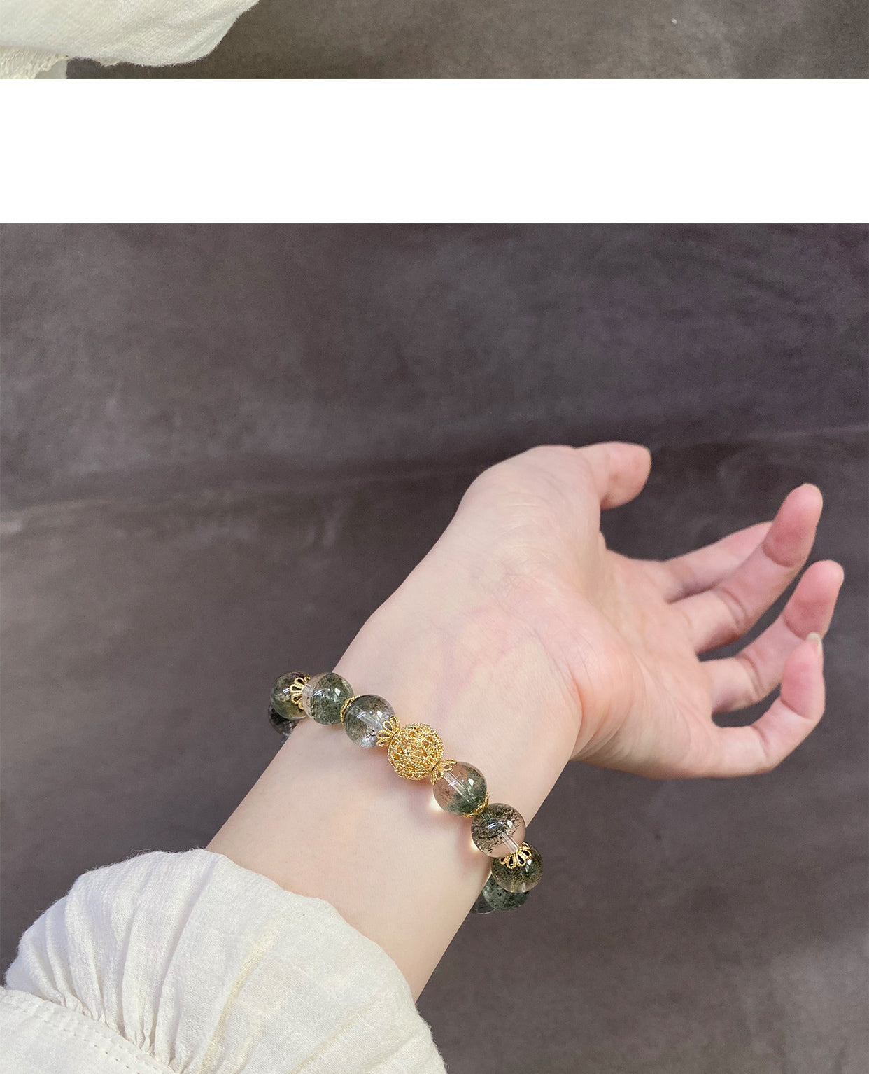 Natural crystal green ghost bracelet, simple and luxurious, versatile bracelet