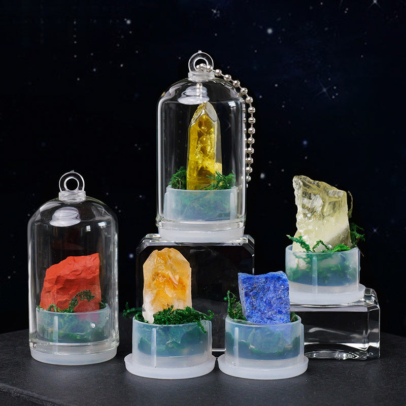 Natural crystal raw stone mineral standard bottle ornament, crystal mineral specimen wish bottle