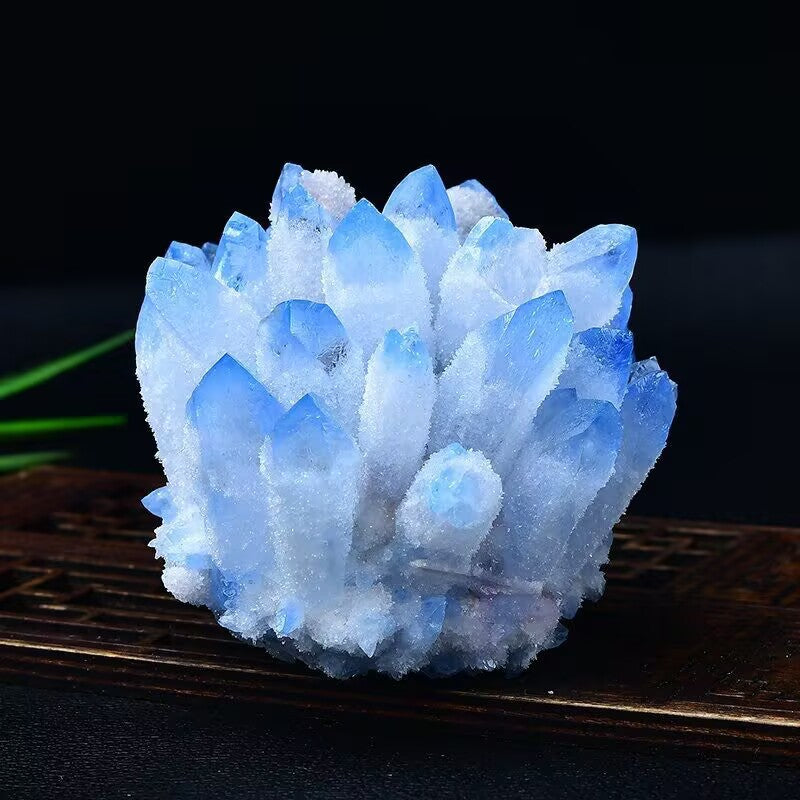 Natural purple yellow green white crystal ornament demagnetized ornamental ore
