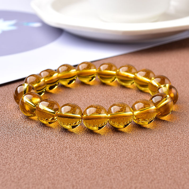 Natural Crystal Yellow Crystal Bracelet White Crystal Purple Crystal Obsidian Bracelet