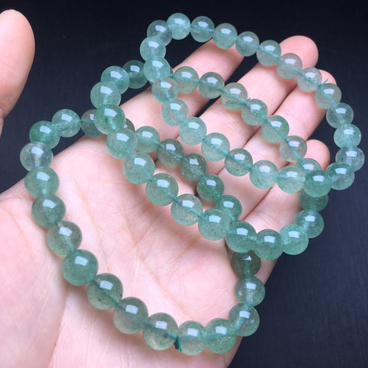 Green Strawberry Quartz Bracelet Single Loop