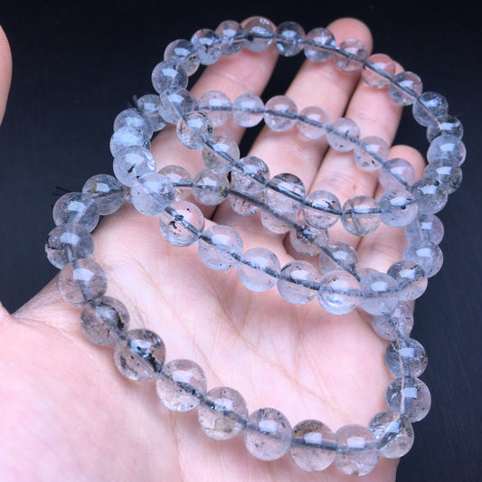 Black Shining Single Loop Crystal Bracelet