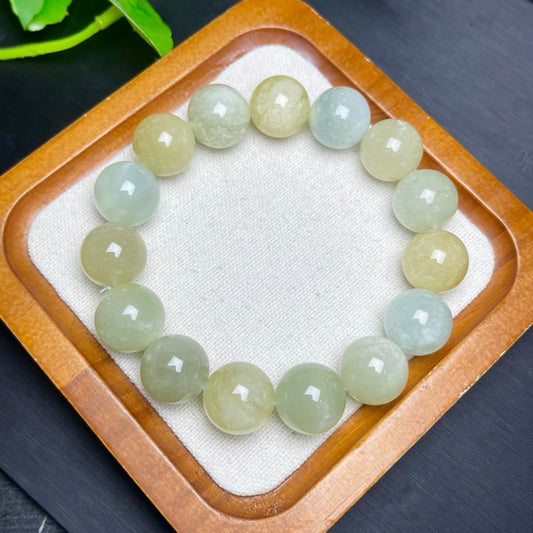 Aquamarine single loop crystal bracelet