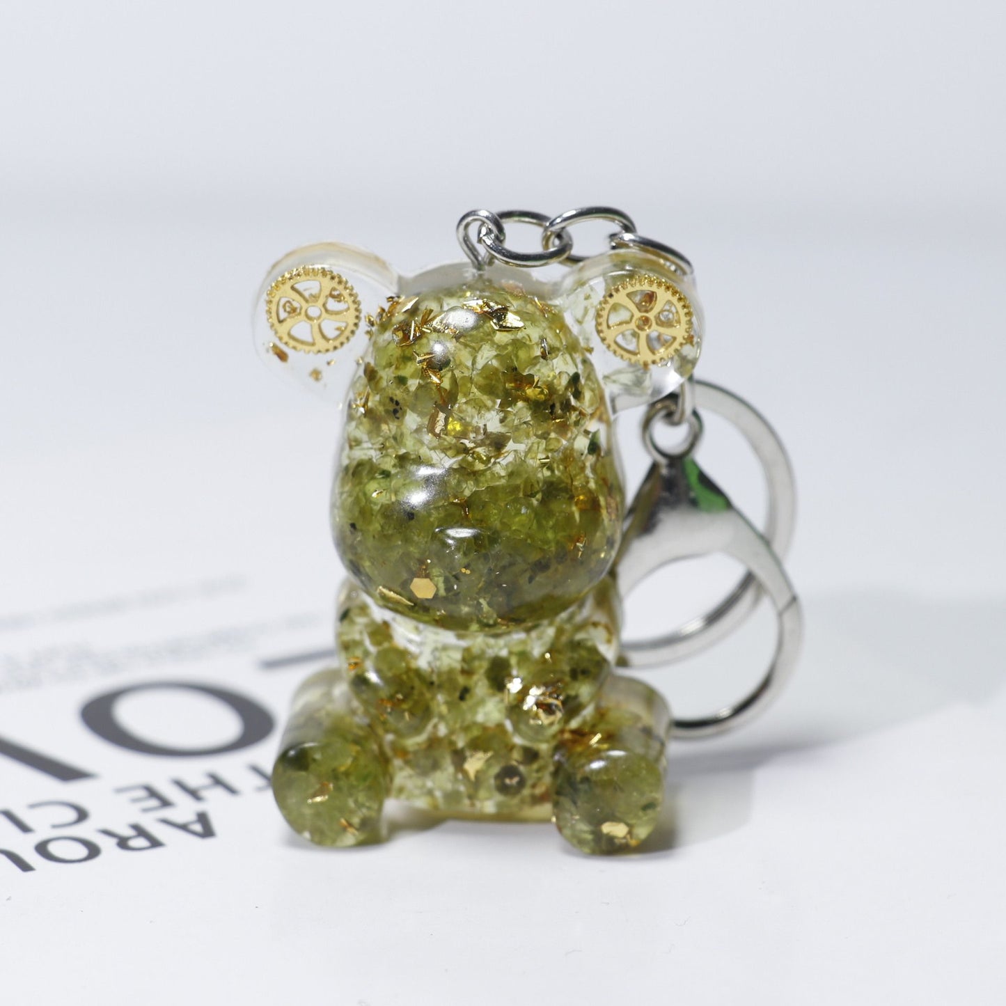 DIY Crystal hug bear keychain, Crystal drip glue keychain pendant