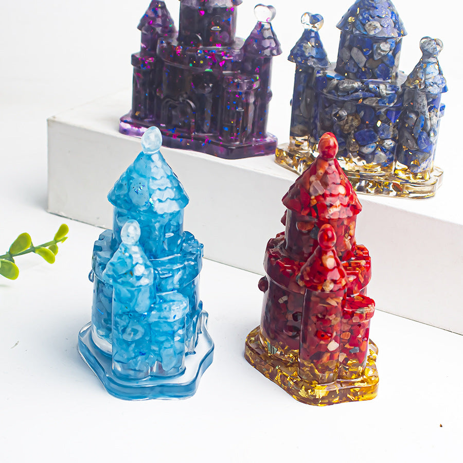 Creative Natural Crystal Crushed Stone Dropping Gel Crystal Fairy Tale Castle Ornament