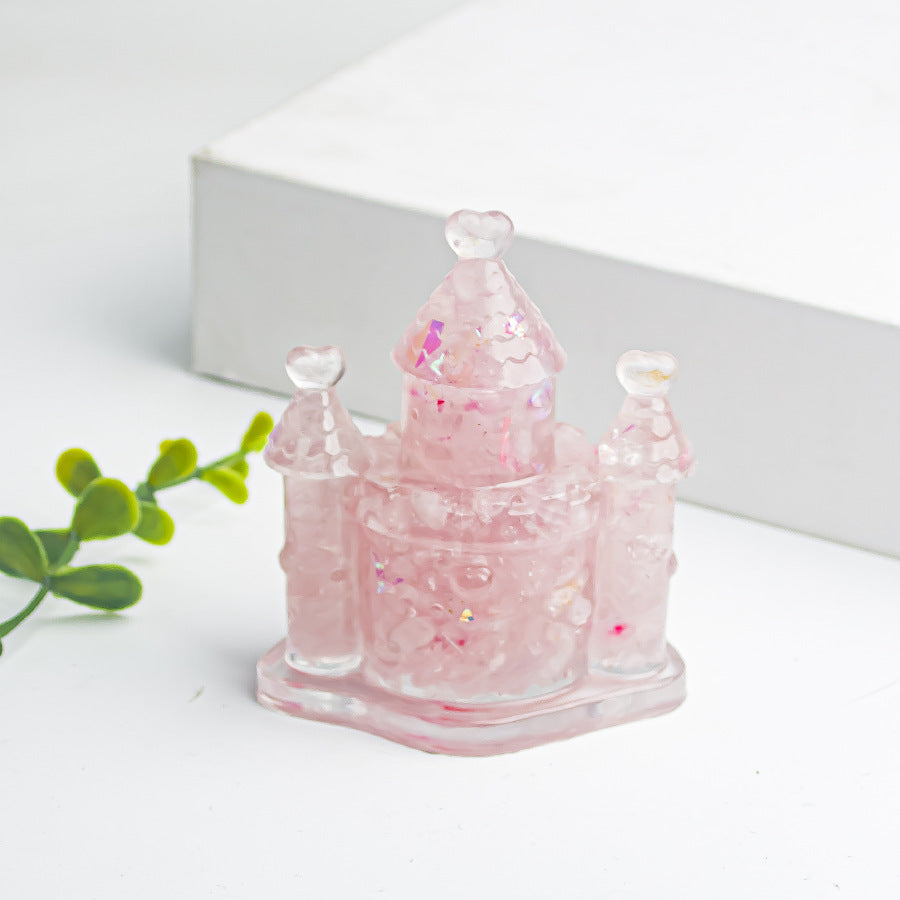 Creative Natural Crystal Crushed Stone Dropping Gel Crystal Fairy Tale Castle Ornament