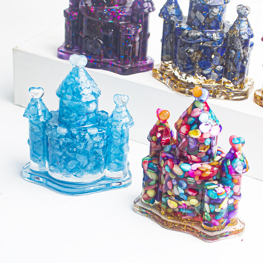 Creative Natural Crystal Crushed Stone Dropping Gel Crystal Fairy Tale Castle Ornament