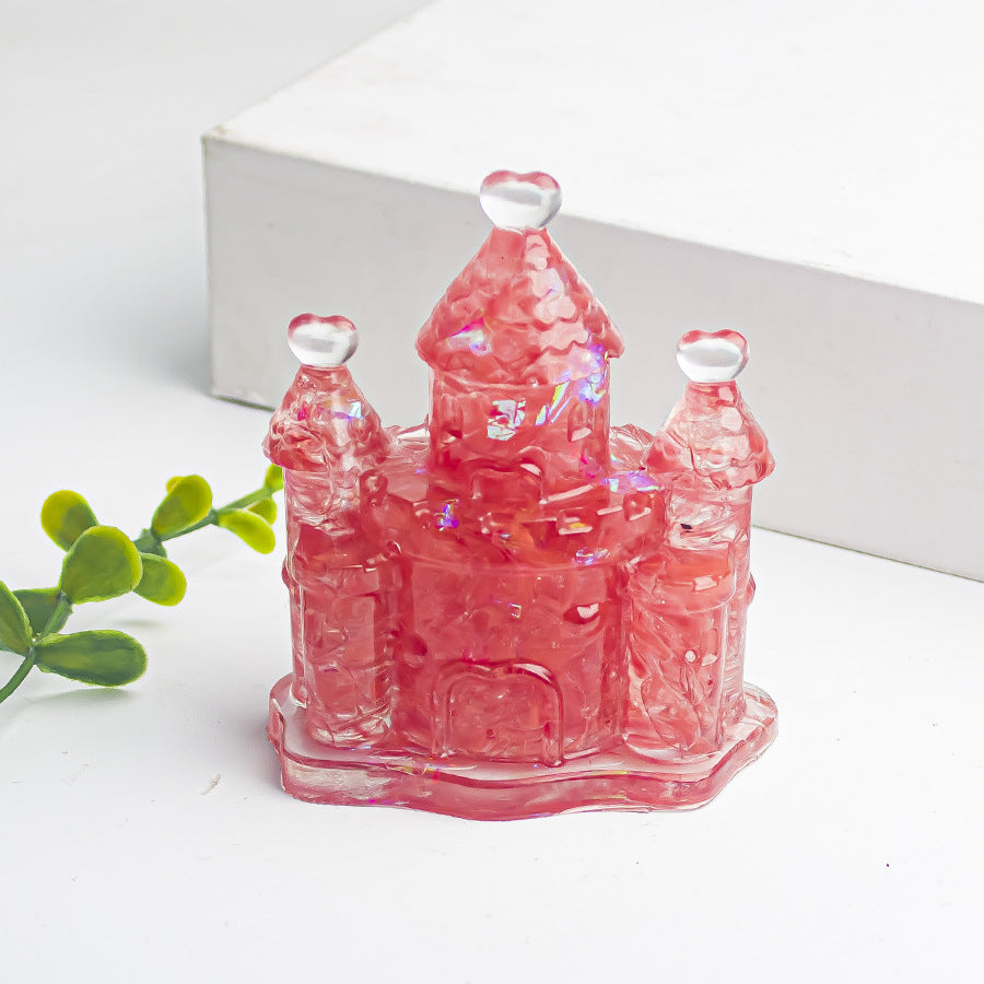 Creative Natural Crystal Crushed Stone Dropping Gel Crystal Fairy Tale Castle Ornament