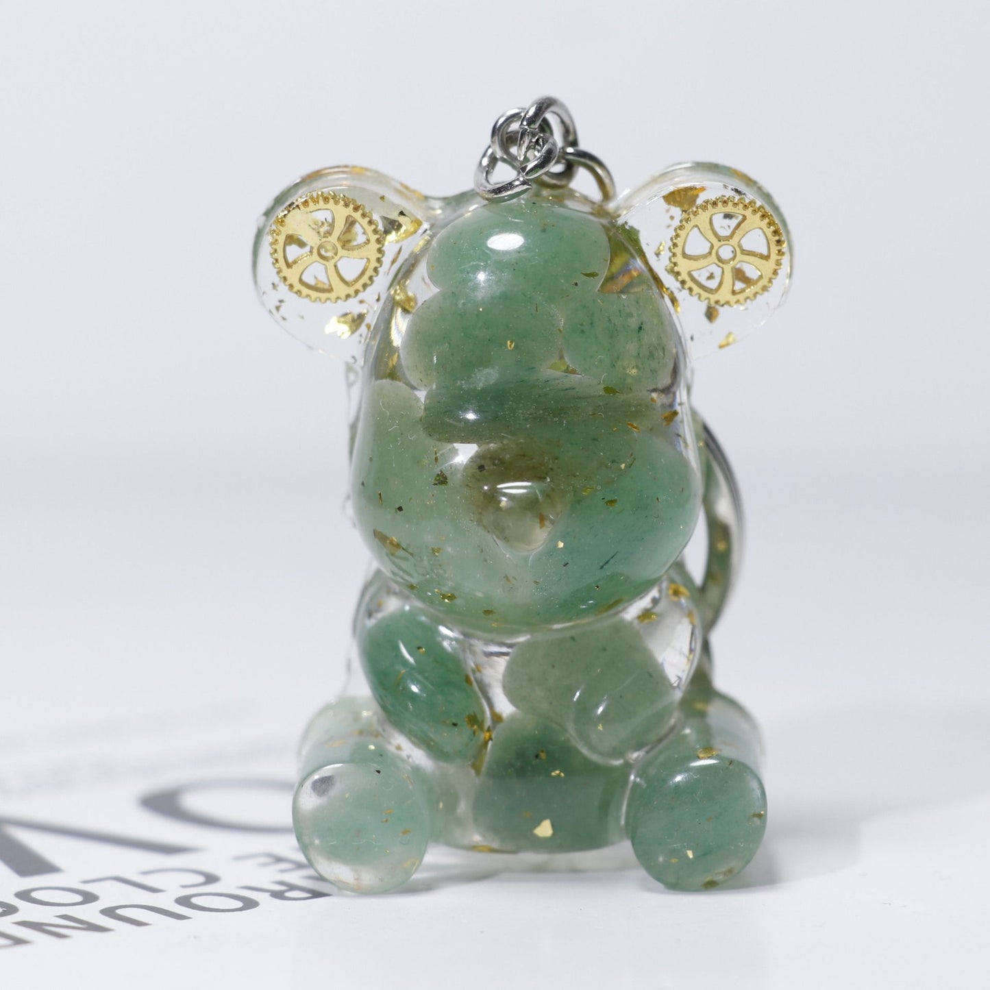 DIY Crystal hug bear keychain, Crystal drip glue keychain pendant