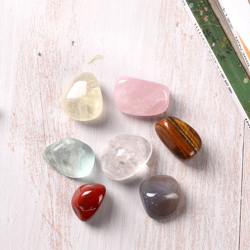 Colorful stone, large particle crystal, rolling stone, polished crystal