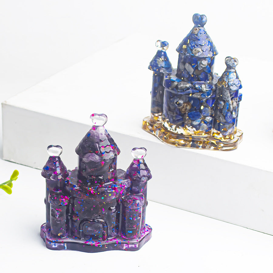 Creative Natural Crystal Crushed Stone Dropping Gel Crystal Fairy Tale Castle Ornament