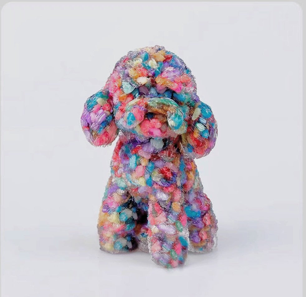 Natural Crystal Stone Teddy Ornament Crystal Teddy Poodle Ornament