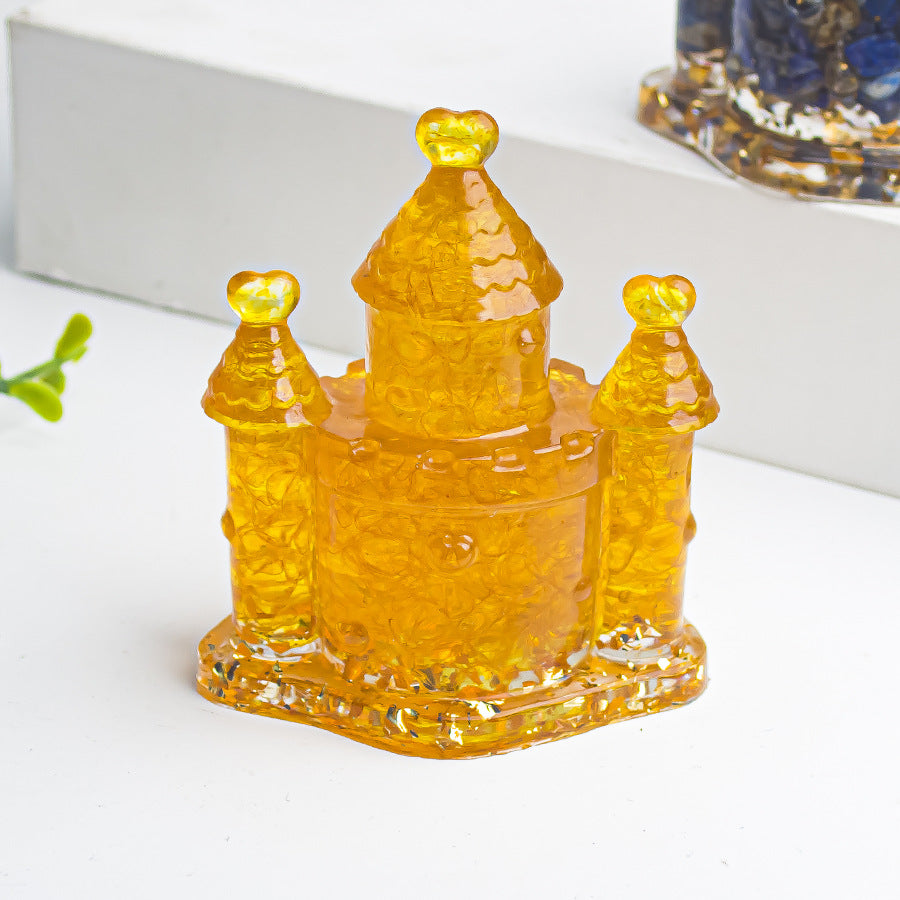 Creative Natural Crystal Crushed Stone Dropping Gel Crystal Fairy Tale Castle Ornament