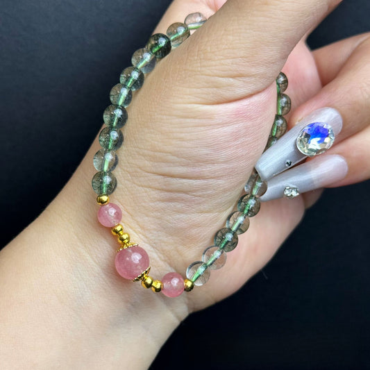Natural Green Ghost Crystal Bracelet Crystal Bracelet