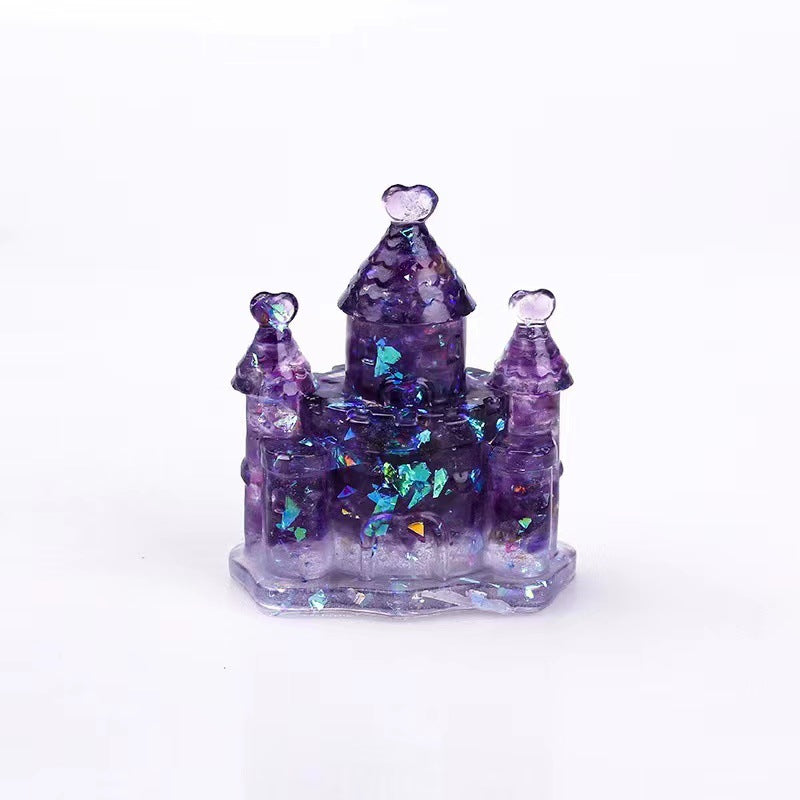 Creative Natural Crystal Crushed Stone Dropping Gel Crystal Fairy Tale Castle Ornament